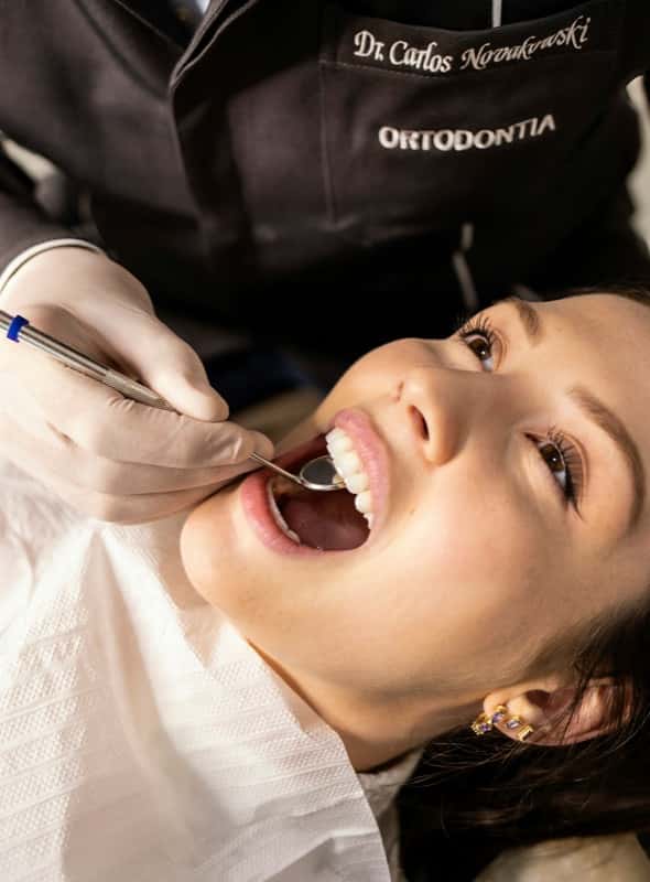 Dental checkup showing healthy white teeth